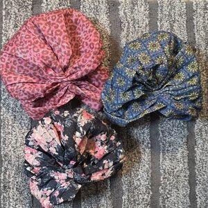 Stylish Women's Patterned Turbans - Set of 3